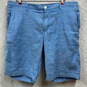 Tommy Bahama Light Blue Flat Front Linen Blend Shorts